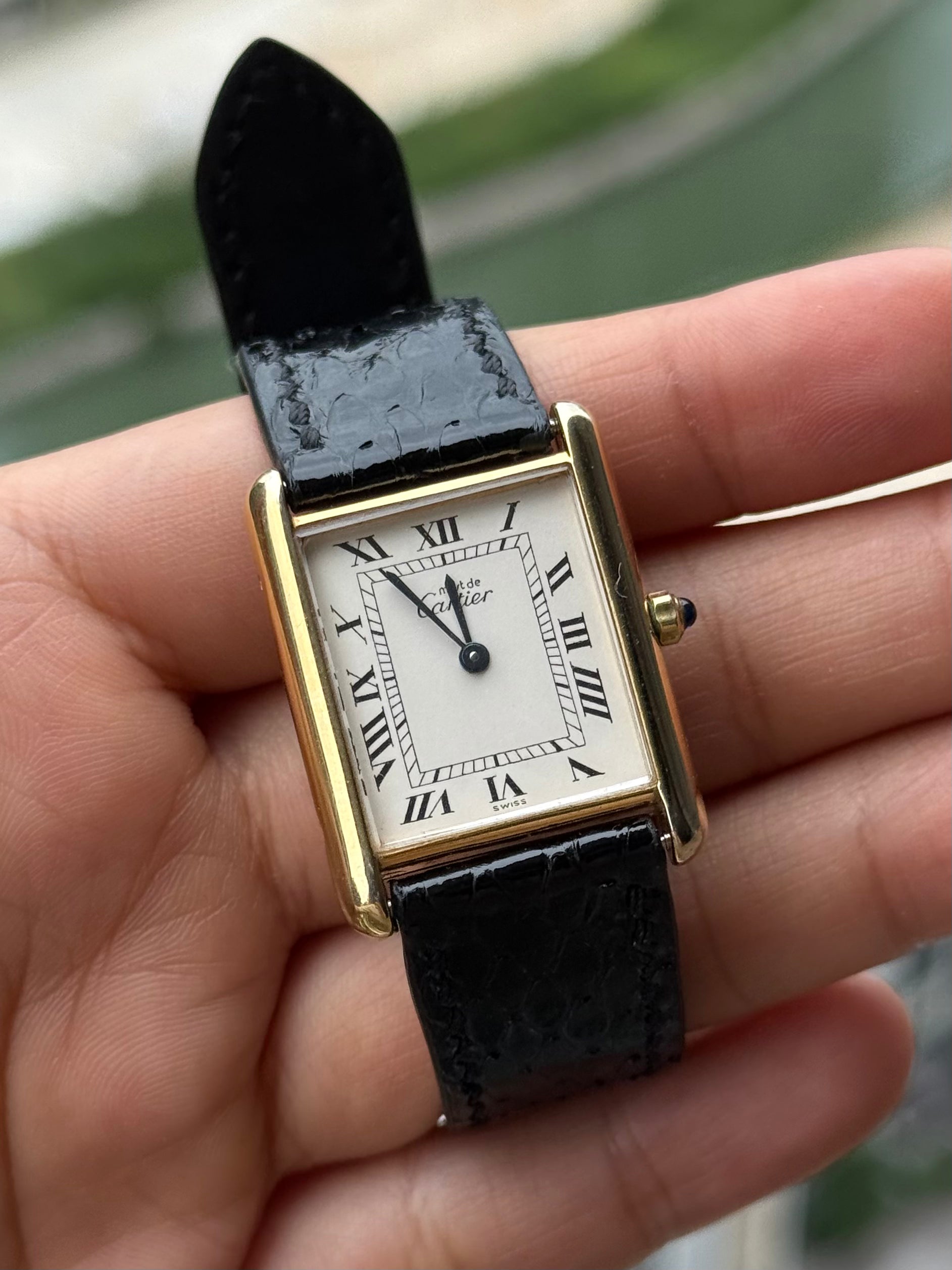 Cartier Vintage Tank Must Vermeil Gold Plated Silver  / White Dial