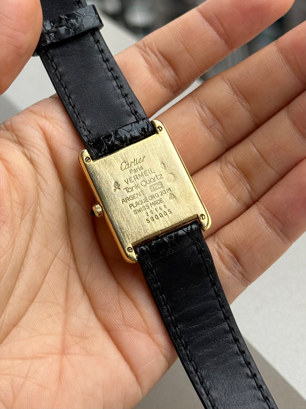 Cartier Vintage Tank Must Vermeil Gold Plated Silver  / White Dial